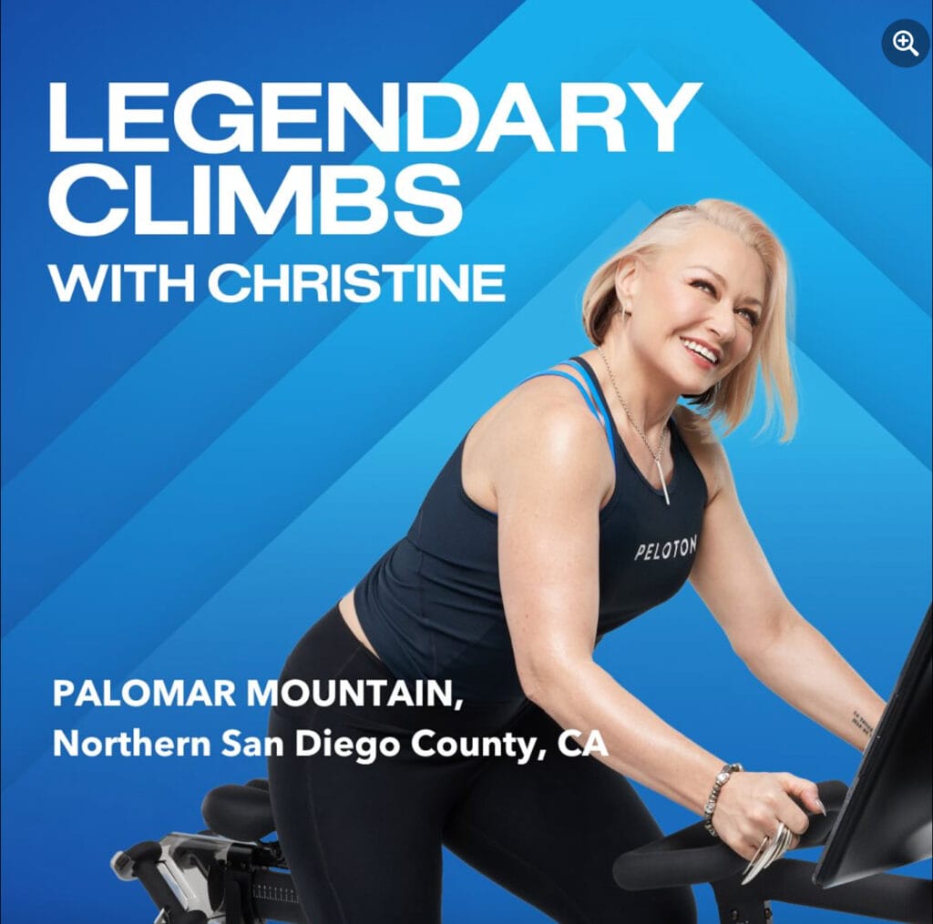 Legendary Climbs with Christine graphic. Image credit Christine's social media.